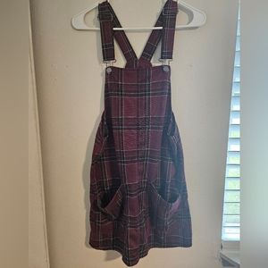 Plaid Coveralls Dress
